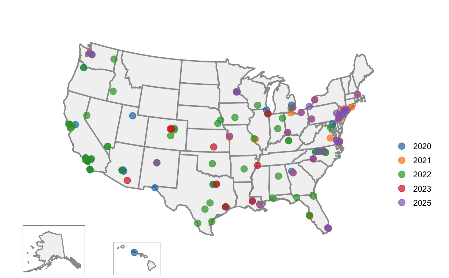 ALES Survey Locations Map